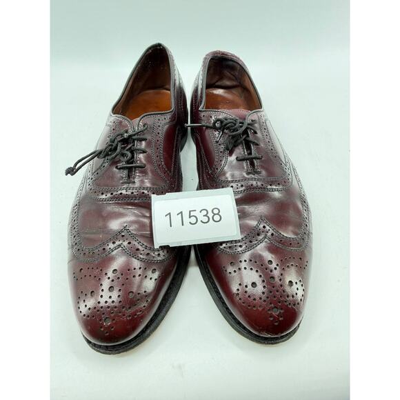 Allen Edmonds Men\'s Burgundy Leather Wingtip Brogue Oxford Dress Shoes 11 D USA main image 5